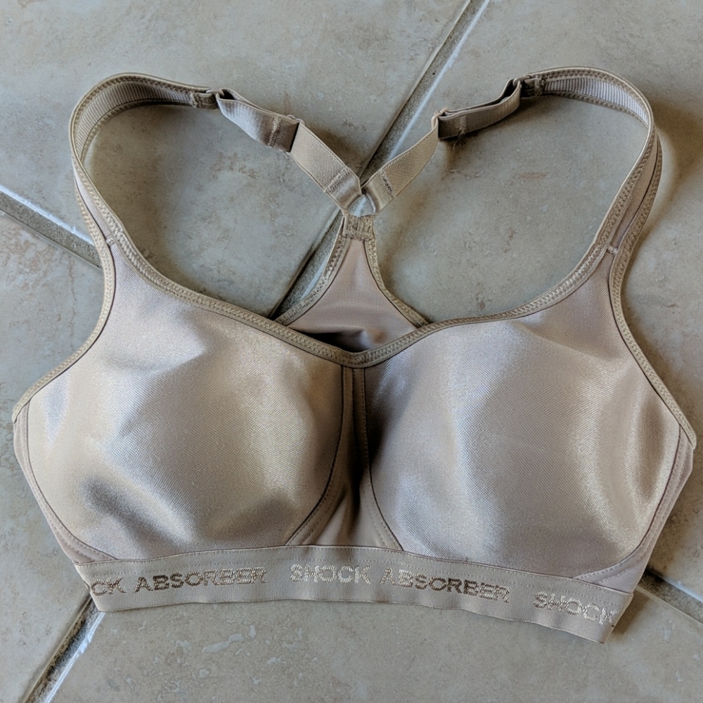 Beige Firm Support Sports Bra 34C barely worn